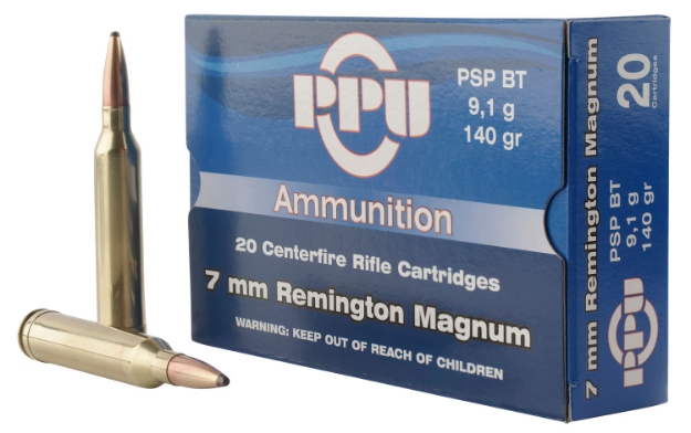 Picture of Ppu Standard Rifle Rifle 7Mm Rem Mag 140 Gr Pointed Soft Point Boat-Tail (Pspbt) 20 Per Box/ 10 Cs 