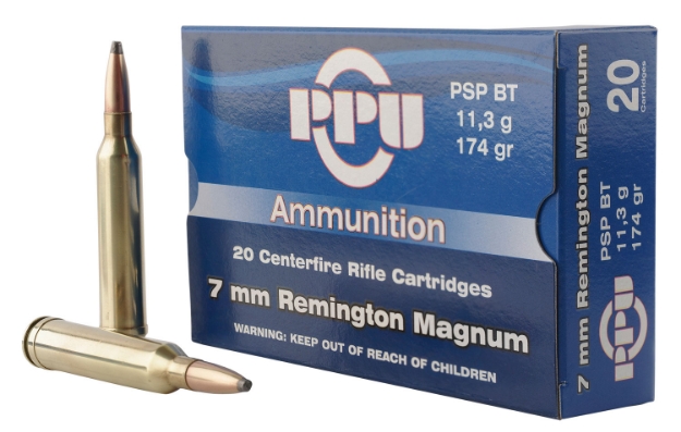 Picture of Ppu Standard Rifle Rifle 7Mm Rem Mag 174 Gr Pointed Soft Point Boat-Tail (Pspbt) 20 Per Box/ 10 Cs 