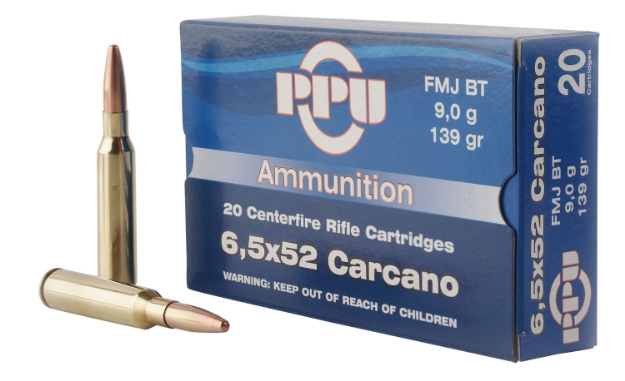 Picture of Ppu Metric Rifle 6.5X52mm Carcano 139 Gr Full Metal Jacket Boat-Tail (Fmjbt) 20 Per Box/ 10 Cs 