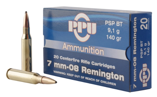 Picture of Ppu Metric Rifle Rifle 7Mm-08 Rem 140 Gr Pointed Soft Point Boat-Tail (Pspbt) 20 Per Box/ 10 Cs 