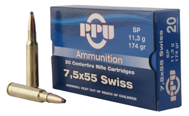 Picture of Ppu Metric Rifle Rifle 7.5X55mm Swiss 174 Gr Soft Point (Sp) 20 Per Box/ 10 Cs 