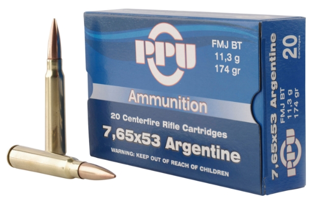 Picture of Ppu Metric Rifle 7.65X53mm Argentine 174 Gr Full Metal Jacket Boat-Tail (Fmjbt) 20 Per Box/ 10 Cs 