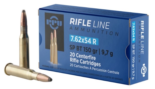 Picture of Ppu Metric Rifle 7.62X54mmr 150 Gr Soft Point Boat-Tail (Spbt) 20 Per Box/ 10 Cs 