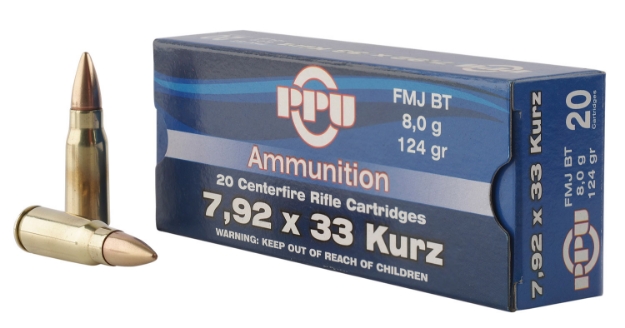 Picture of Ppu Metric Rifle Rifle 7.9X33mm Kurz 124 Gr Full Metal Jacket Boat-Tail (Fmjbt) 20 Per Box/ 25 Cs 