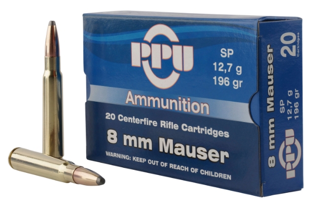 Picture of Ppu Metric Rifle 8Mm Mauser 196 Gr Soft Point (Sp) 20 Per Box/ 10 Cs 