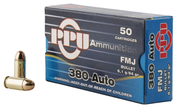 Picture of Ppu Handgun Defense 380 Acp 94 Gr Full Metal Jacket (Fmj) 50 Per Box/ 20 Cs 