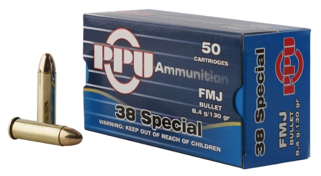 Picture of Ppu Handgun Defense 38 Special 130 Gr Full Metal Jacket (Fmj) 50 Per Box/ 10 Cs 