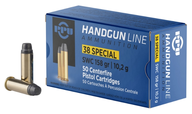 Picture of Ppu Handgun Defense 38 Special 158 Gr Semi Wadcutter (Swc) 50 Per Box/ 10 Cs 