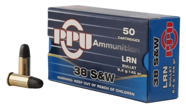 Picture of Ppu Handgun Defense 38 S&W 145 Gr Lead Round Nose (Lrn) 50 Per Box/ 20 Cs 