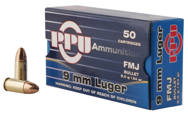 Picture of Ppu Handgun Defense 9Mm Luger 124 Gr Full Metal Jacket (Fmj) 50 Per Box/ 20 Cs 