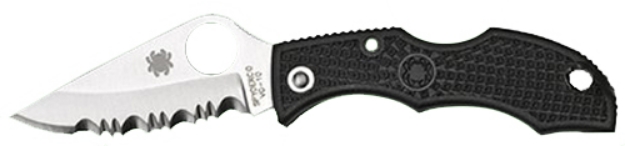 Picture of Spyderco Ladybug 3 1.94" Folding Modified Clip Point Serrated Vg-10 Ss Blade Black Frn Handle 