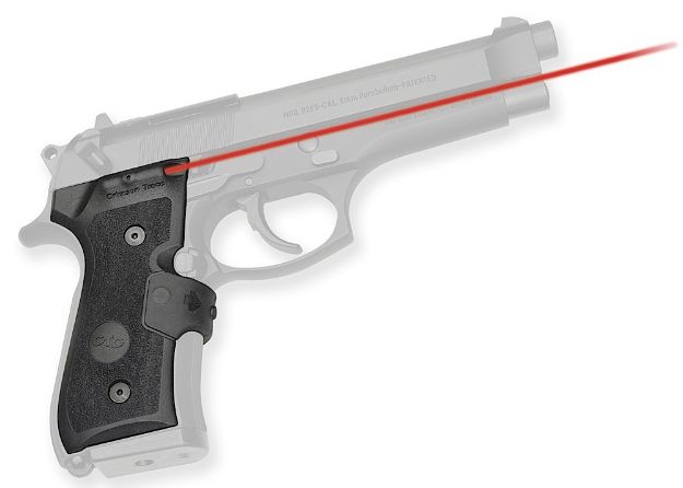 Picture of Crimson Trace Lg402m Lasergrips Mil-Spec 5Mw Red Laser With 633Nm Wavelength & 50 Ft Range Black Finish For Beretta 92, 96, M9a1 (Except 92X Variant) 