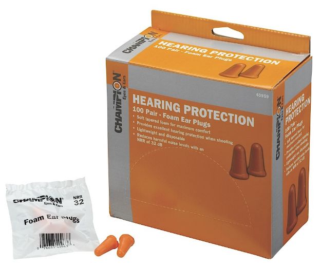 Picture of Champion Targets Molded Ear Plugs Foam 32 Db In The Ear Orange Adult 100 Pair 