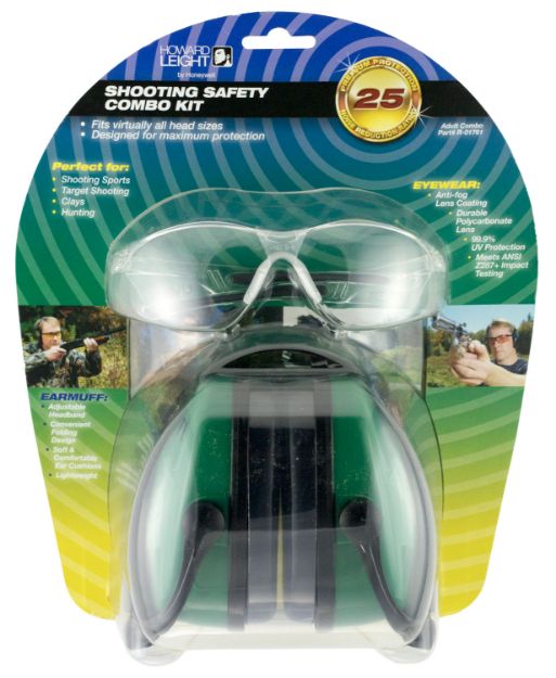 Picture of Howard Leight Shooting Sports Safety Combo 25 Db Over The Head Green/Black Adult 