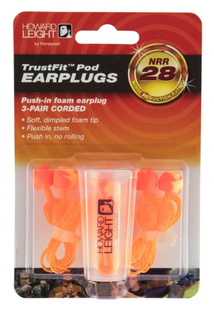 Picture of Howard Leight Trustfit Pod Earplugs Foam 28 Db Behind The Neck Orange Adult 3 Pair 