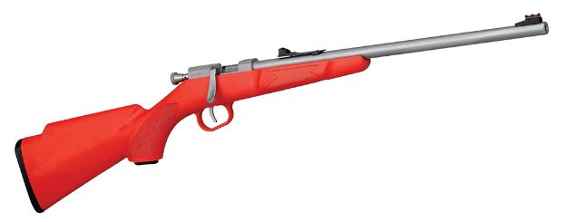 Picture of Henry Mini Bolt 22 Short, 22 Long Or 22 Lr Caliber With 1Rd Capacity, 16.25" Barrel, Stainless Steel Metal Finish & Orange Synthetic Stock Right Hand (Youth) 