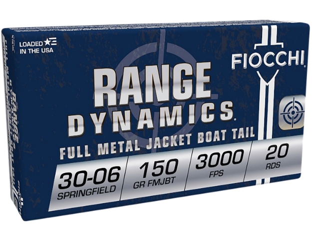 Picture of Fiocchi Range Dynamics Compete 30-06 Springfield 150 Gr Full Metal Jacket Boat-Tail (Fmjbt) 20 Per Box/ 10 Cs 