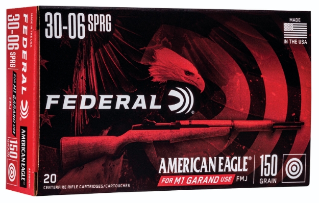 Picture of Federal American Eagle M1 Grand 30-06 Springfield 150 Gr 2740 Fps Full Metal Jacket (Fmj) 20 Bx/10 Cs 