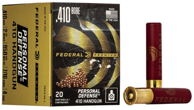 Picture of Federal Premium Personal Defense 410 Gauge 2.50" 4 Pellets 7/16 Oz 950 Fps 4 Shot 20 Bx/10 Cs 