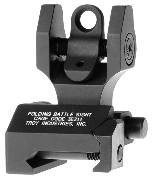 Picture of Troy Ind Rear Folding Battlesight Round Black Hardcoat Anodized For Ar-15 