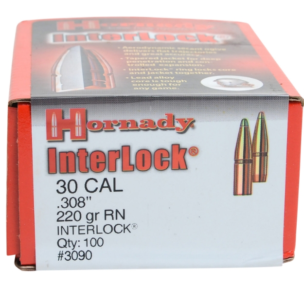 Picture of Hornady Interlock Hunting 30 Cal .308 220 Gr Round Nose (Rn) 