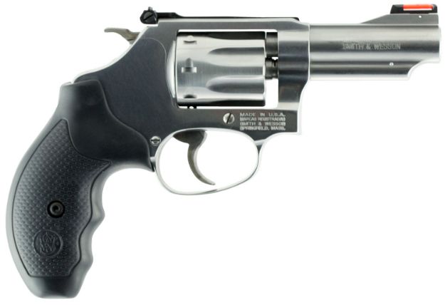 Picture of Smith & Wesson Model 63 22 Lr Stainless Steel 3" Barrel & 8Rd Cylinder, Satin Stainless Steel J-Frame, Hi-Viz Fiber Optic Red Front/Adjustable Rear Sight 