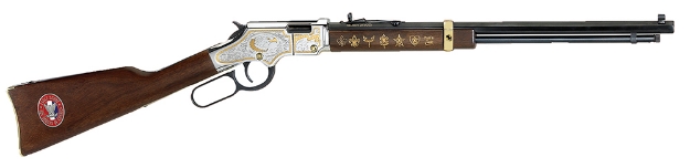 Picture of Henry Golden Boy Eagle Scout Tribute Edition 22 Short Caliber With 16 Lr/21 Short Capacity, 20" Octagon Barrel, Nickel-Plated Metal Finish & American Walnut Stock Right Hand 