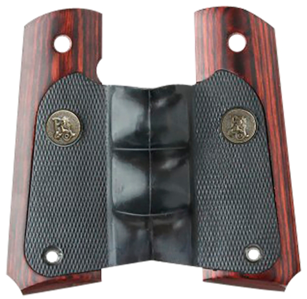 Picture of Pachmayr American Legend Grip Wraparound Black Rubber With Rosewood Trim & Finger Grooves For 1911 