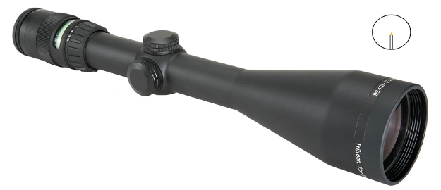 Picture of Trijicon Accupoint Black Hardcoat Anodized 2.5-10X56mm 30Mm Tube Illuminated Green Triangle Post Reticle 