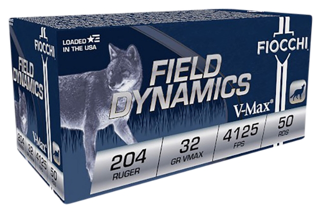 Picture of Fiocchi Field Dynamics V-Max 204 Ruger 32 Gr Hornady V-Max (Vmx) 50 Per Box/ 20 Cs 