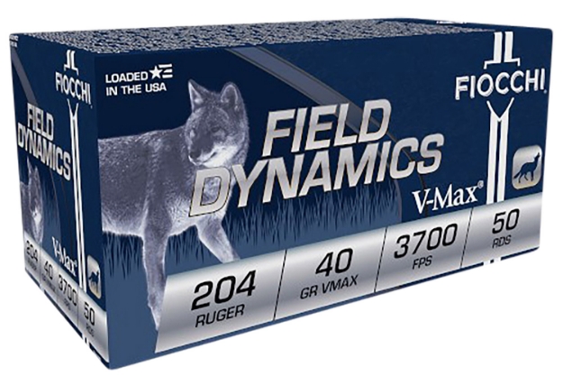 Picture of Fiocchi Field Dynamics V-Max 204 Ruger 40 Gr Hornady V-Max (Vmx) 50 Per Box/ 20 Cs 