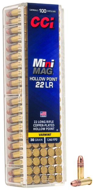 Picture of Cci Mini-Mag High Velocity 22 Lr 36 Gr Copper Plated Hollow Point (Cphp) 100 Per Box/ 50 Cs 