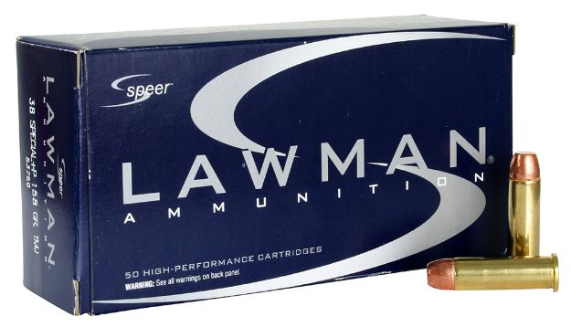 Picture of Speer Lawman Training 38 Special +P 158 Gr 900 Fps Total Metal Jacket Round Nose (Tmjrn) 50 Bx/20 Cs 