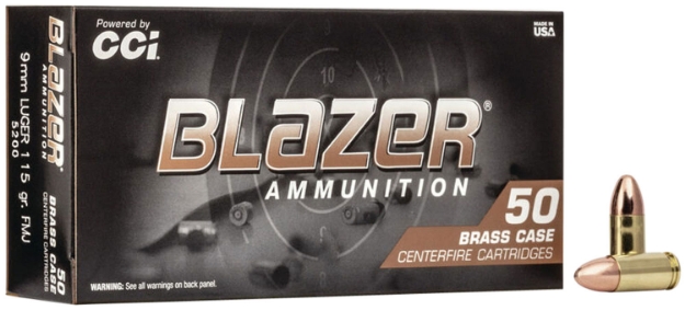 Picture of Cci Blazer Brass Handgun 9Mm Luger 115 Gr Full Metal Jacket (Fmj) 50 Per Box/ 20 Cs 