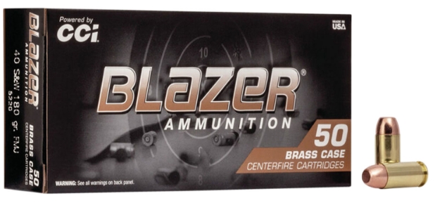 Picture of Cci Blazer Brass 40 S&W 180 Gr 985 Fps Full Metal Jacket (Fmj) 50 Bx/20 Cs 