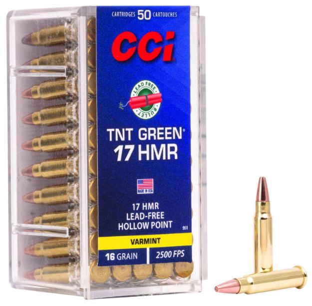 Picture of Cci Varmint Tnt Green 17 Hmr 16 Gr Speer Tnt Green Hollow Point (Tghp) 50 Per Box/ 40 Cs 