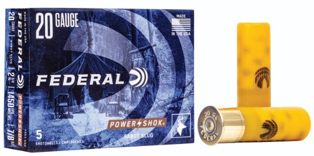 Picture of Federal Power-Shok Shotshell 20 Gauge 2.75" 7/8 Oz Sabot Slug Shot 5 Per Box/ 50 Cs 