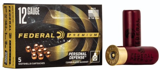 Picture of Federal Premium Personal Defense Reduced Recoil 12 Gauge 2.75" 9 Pellets 1145 Fps 00 Buck Shot 5 Bx/ 50 Cs 