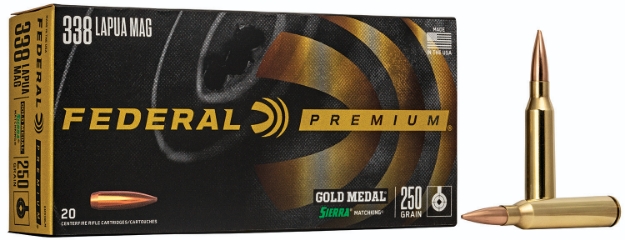 Picture of Federal Premium Gold Medal 338 Lapua Mag 250 Gr Sierra Matchking Bthp 20 Per Box/ 10 Cs 