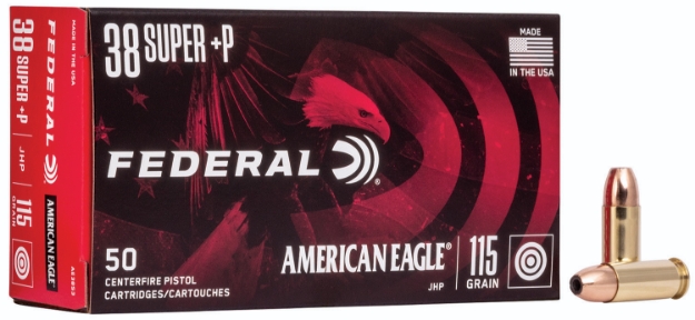 Picture of Federal American Eagle Handgun 38 Super +P 115 Gr Jacketed Hollow Point (Jhp) 50 Per Box/ 20 Cs 