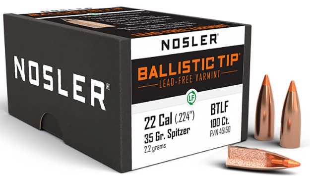 Picture of Nosler Ballistic Tip Varmint 22 Cal .224 35 Gr Ballistic Tip Lead-Free 100 Per Box 