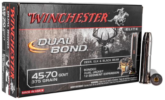 Picture of Winchester Ammo Dual Bond 45-70 Gov 375 Gr Bonded Dual Jacket 12-Segment Expansion 20 Per Box/ 10 Cs 