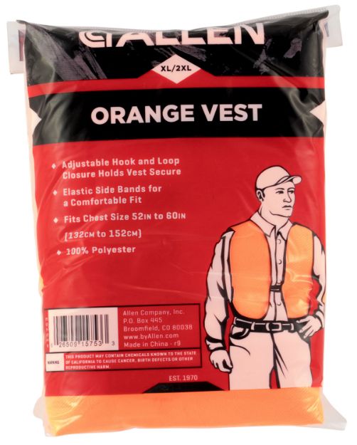 Picture of Allen Safety Vest 2Xl Orange Polyester 