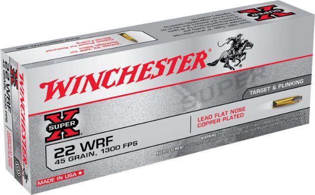 Picture of Winchester Ammo Super-X 22 Wrf 45 Gr Lead Flat Nose Copper Plated 50 Bx/50 Cs 