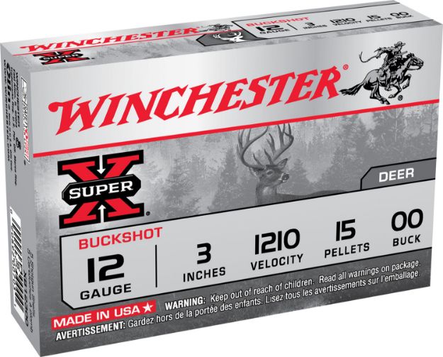 Picture of Winchester Ammo Super X 12 Gauge 3" 15 Pellets 1210 Fps 00 Buck Shot 5 Bx/50 Cs 