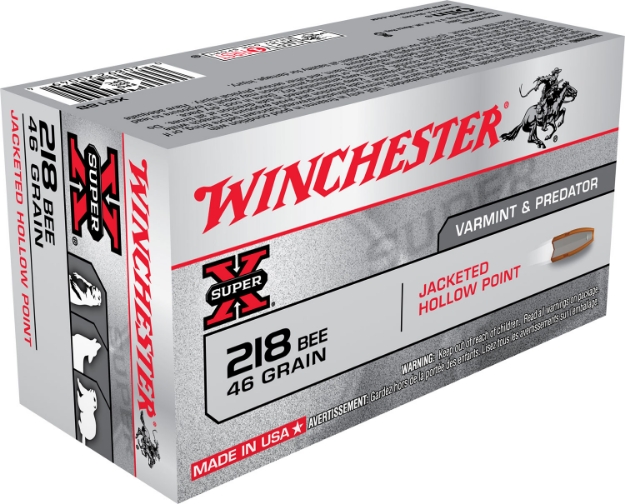 Picture of Winchester Ammo Super X 218 Bee 46 Gr 2760 Fps Jacketed Hollow Point (Jhp) 50 Bx/10 Cs 