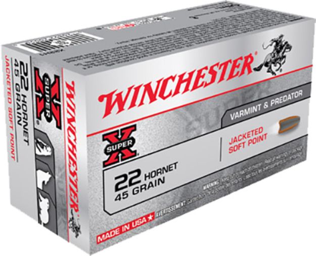 Picture of Winchester Ammo Super X 22 Hornet 45 Gr 2690 Fps Jacketed Soft Point (Jsp) 50 Bx/10 Cs 