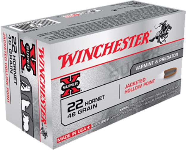 Picture of Winchester Ammo Super X 22 Hornet 46 Gr 2690 Fps Jacketed Hollow Point (Jhp) 50 Bx/10 Cs 