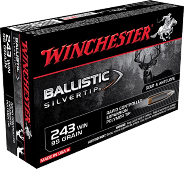 Picture of Winchester Ammo Ballistic Silvertip 243 Win 95 Gr Rapid Controlled Expansion Polymer Tip 20 Per Box/ 10 Cs 