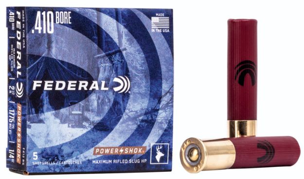 Picture of Federal Power-Shok Shotshell 410 Gauge 2.50" 1/4 Oz Rifled Slug Shot 5 Per Box/ 50 Cs 